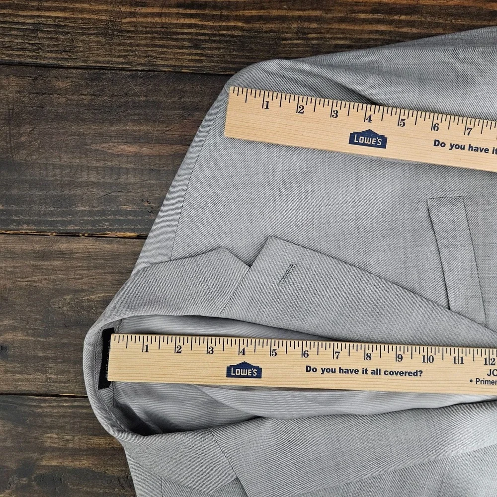 Apt.9 Men's Sport Coat Blazer Two Button Light Gray Shark Skin Wool Modern 40S